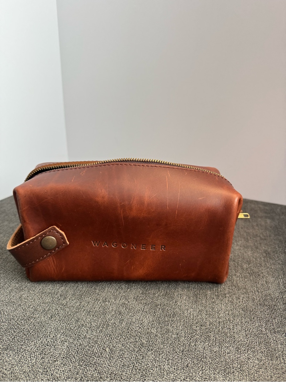 Rustico Jeep Wagoneer Brown Leather Travel Dopp Kit